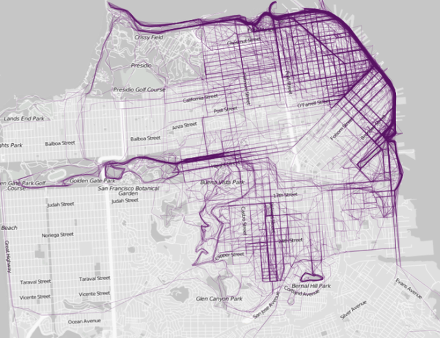 Nathana Yau/FlowingData running map S.F.