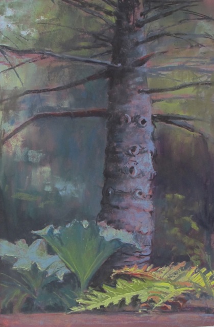 Mist in the Trees (Golden Gate Park).  pastel on sandpaper. 15 x 18".  Diane Olivier